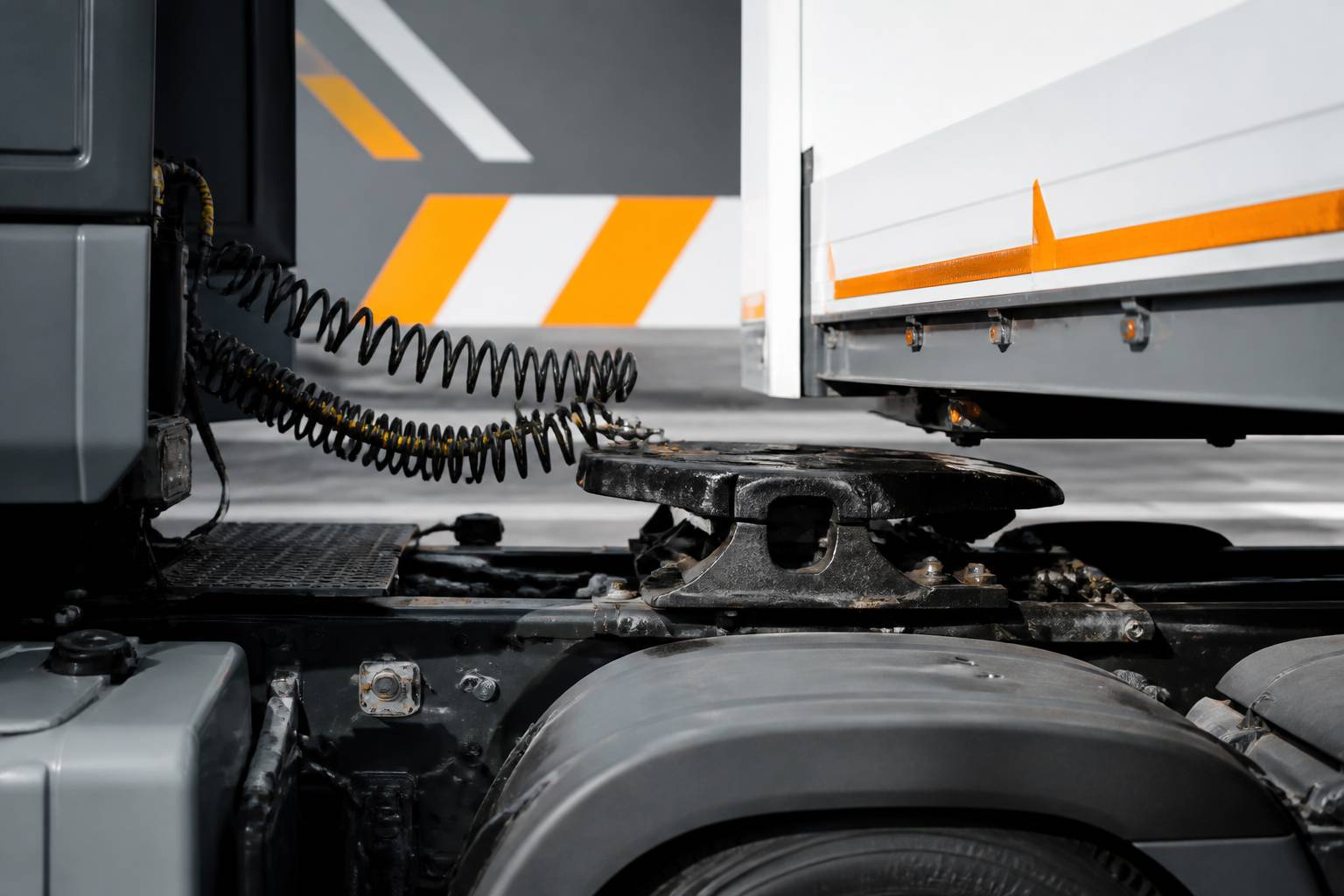 Attelage entre tracteur routier et semi-remorque